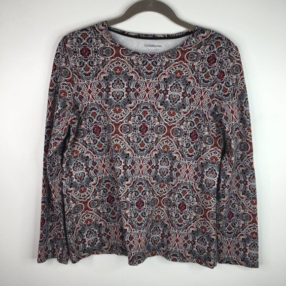 CROFT & BARROW Medium Size Blouse Cotton Silky Top - Picture 1 of 5